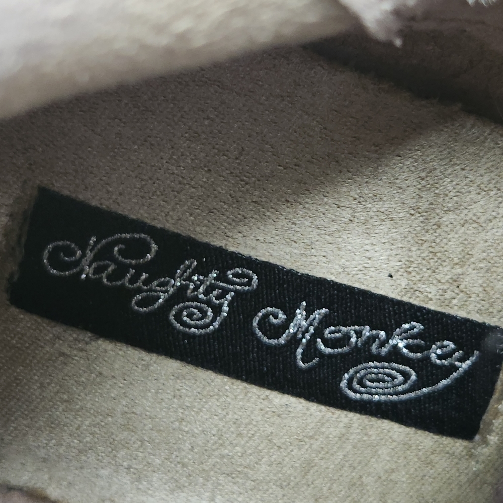 Naughty Monkey 'Ziba' Laser Cut Suede Leather Knee High Boots in Taupe - Picture 8 of 9